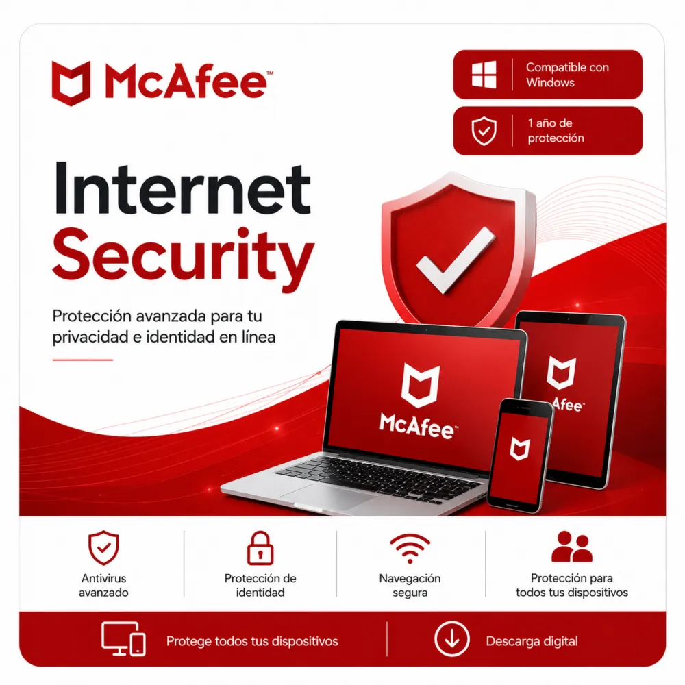 McAfee Internet Security 2024 10 Dispositivos 1 Año