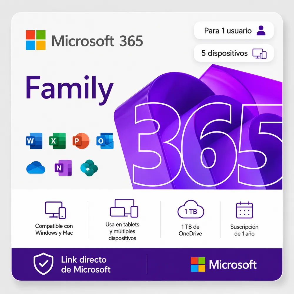 Microsoft Office 365 Familia 12 Meses