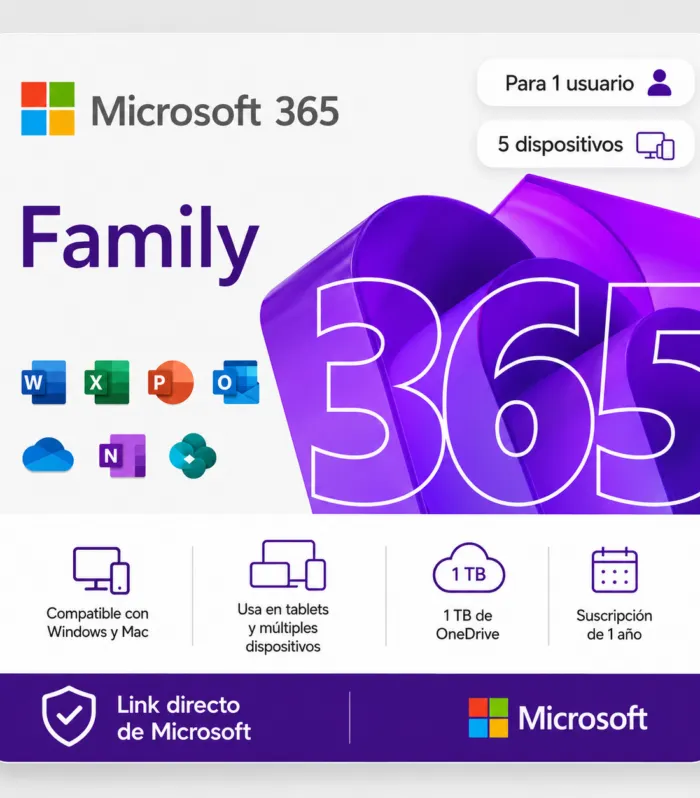 Microsoft Office 365 Familia 12 Meses