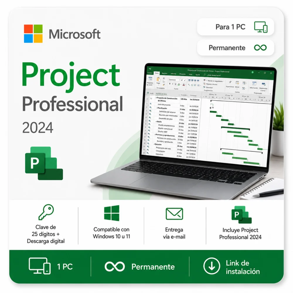 Microsoft Project 2024 – Licencia Digital Perpetua