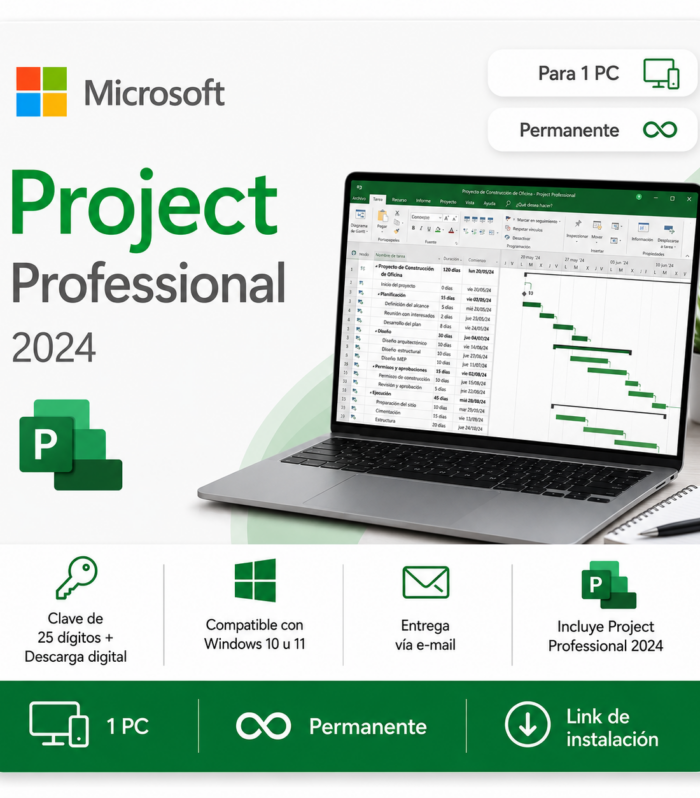 Microsoft Project 2024 – Licencia Digital Perpetua