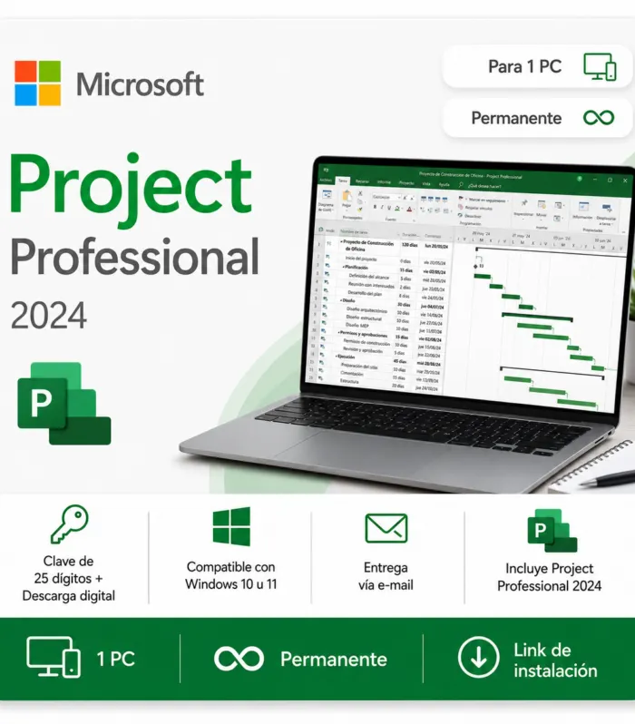 Microsoft Project 2024 – Licencia Digital Perpetua