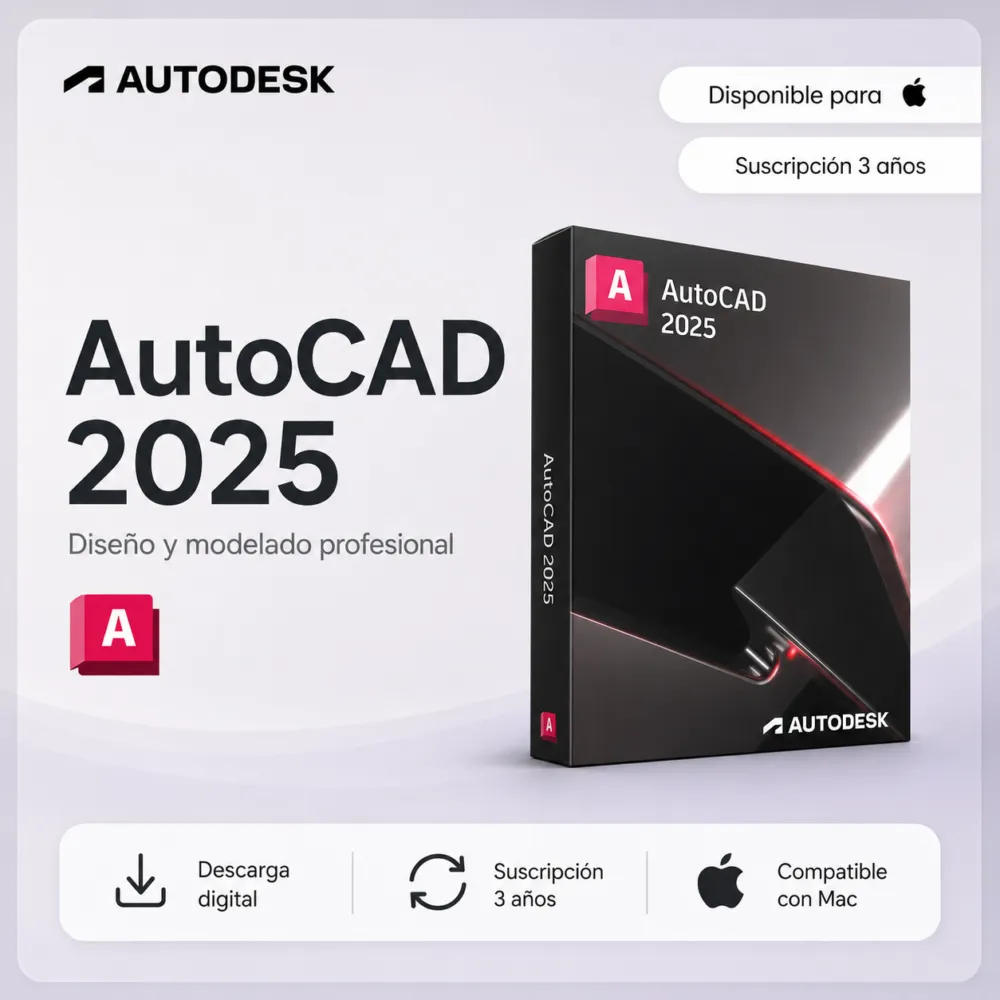 AutoCAD 2025 Mac - Suscripción 3 Años | Multilenguaje | Garantía Total