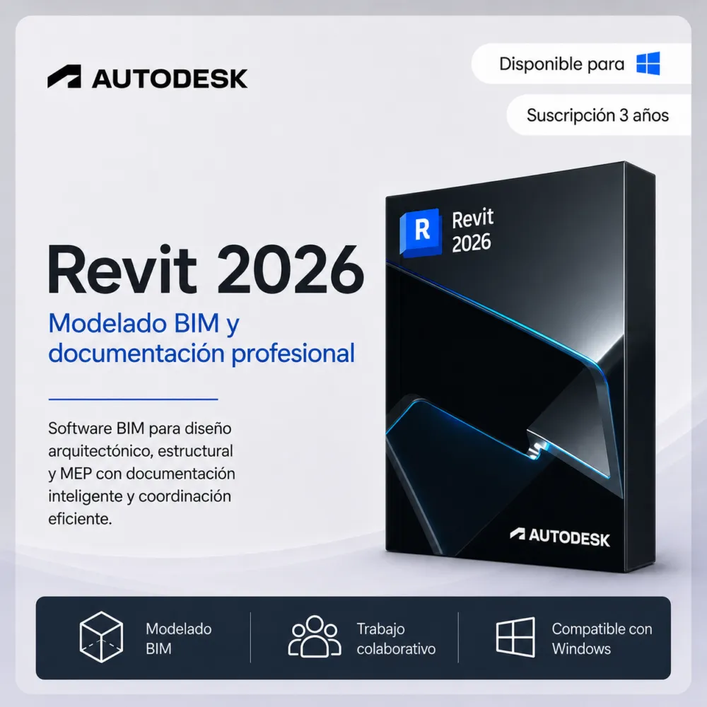 Revit 2026 – Suscripción 3 años | Multilenguaje | Garantía Total