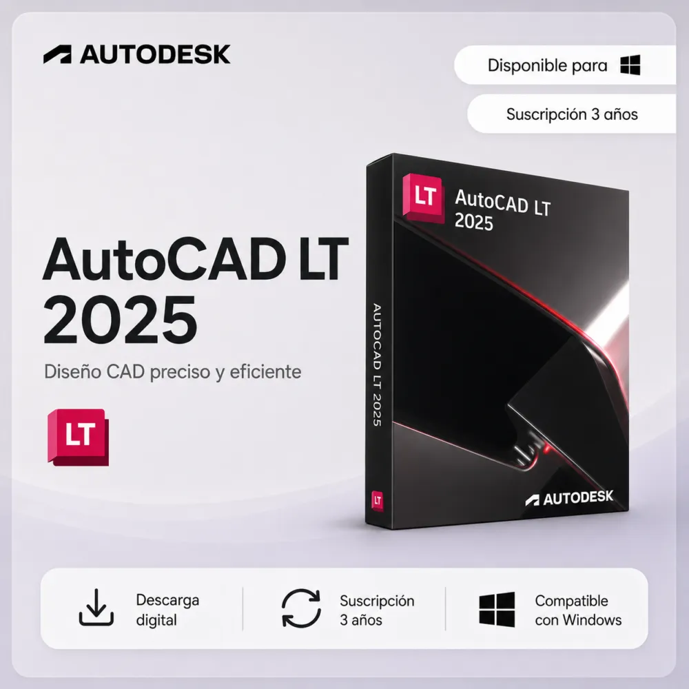 AutoCAD 2025 LT – Suscripción 3 años | Multilenguaje | Garantía Total
