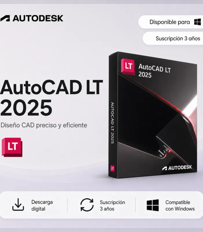 AutoCAD 2025 LT – Suscripción 3 años | Multilenguaje | Garantía Total