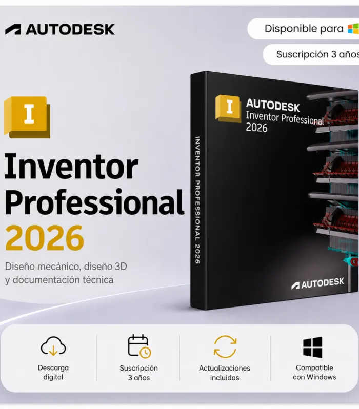 Inventor Professional 2026 – Suscripción 3 años | Multilenguaje | Garantía Total