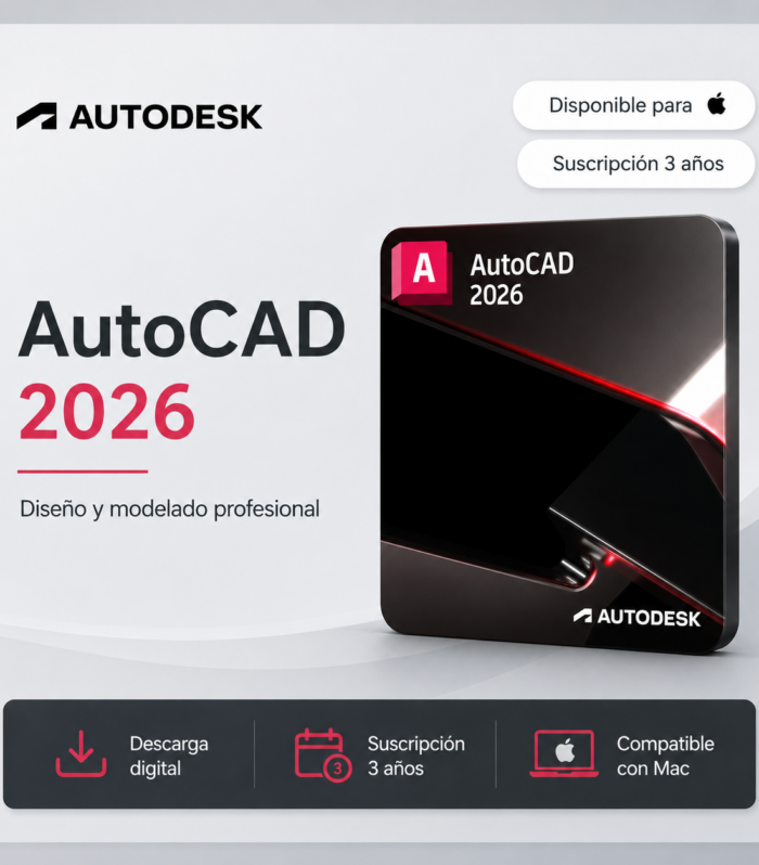 AutoCAD 2026 Mac – Suscripción 3 años | Multilenguaje | Garantía Total