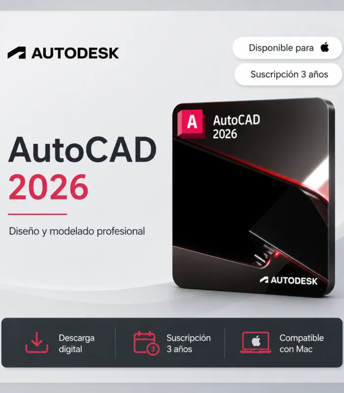 AutoCAD 2026 Mac – Suscripción 3 años | Multilenguaje | Garantía Total