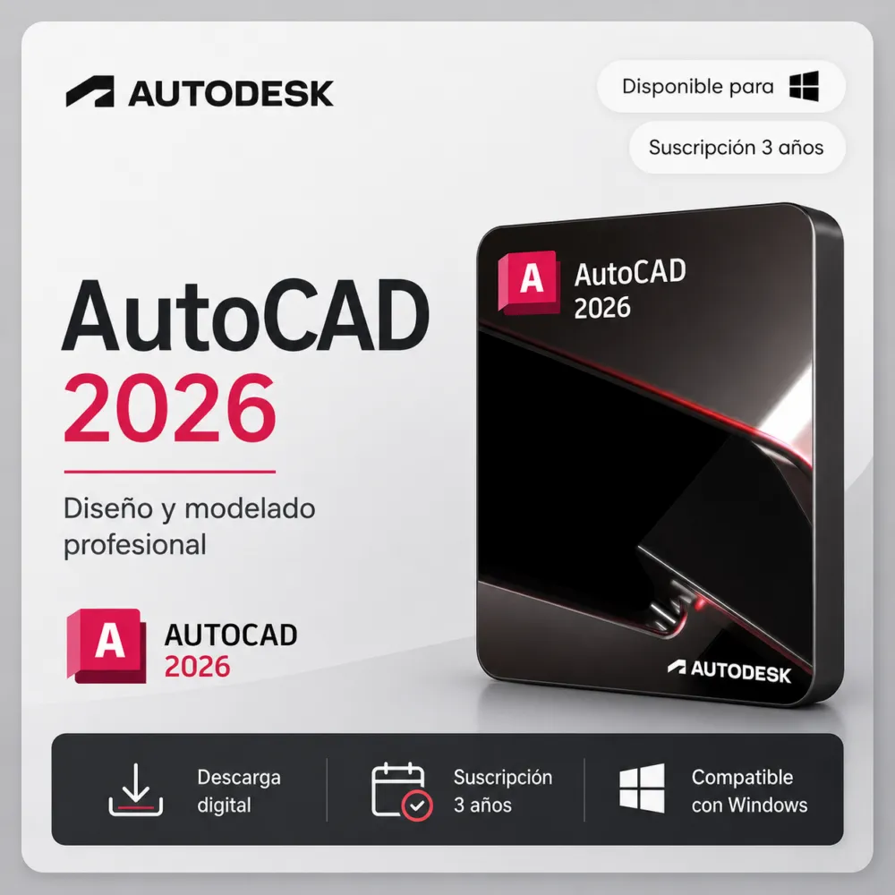 AutoCAD 2026 – Suscripción 1 año | Multilenguaje | Garantía Total