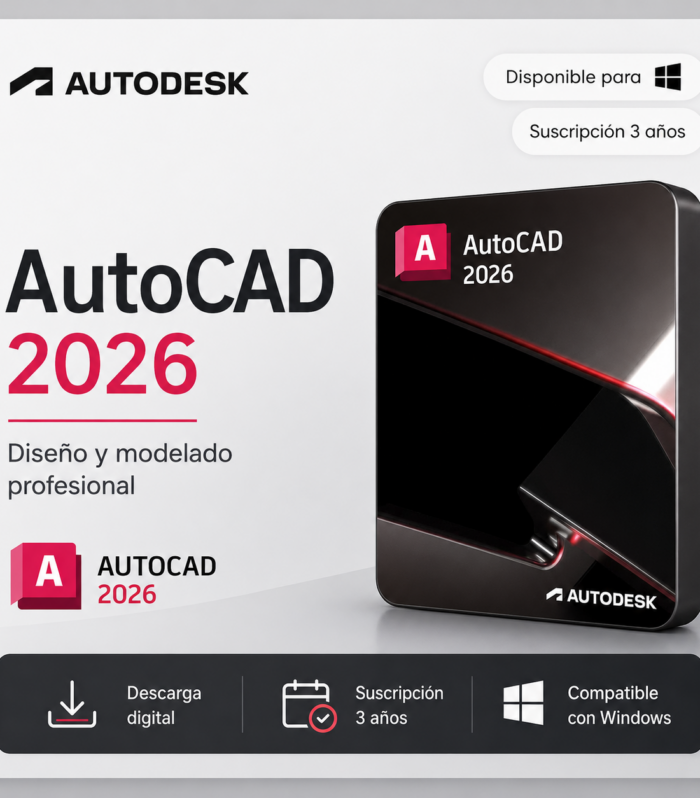 AutoCAD 2026 – Suscripción 1 año | Multilenguaje | Garantía Total