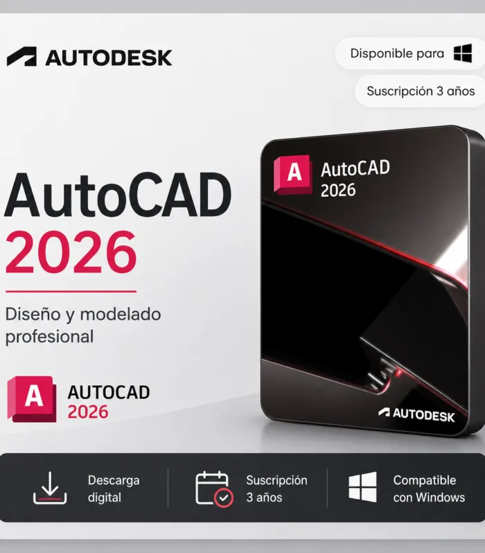 AutoCAD 2026 – Suscripción 3 años | Multilenguaje | Garantía Total