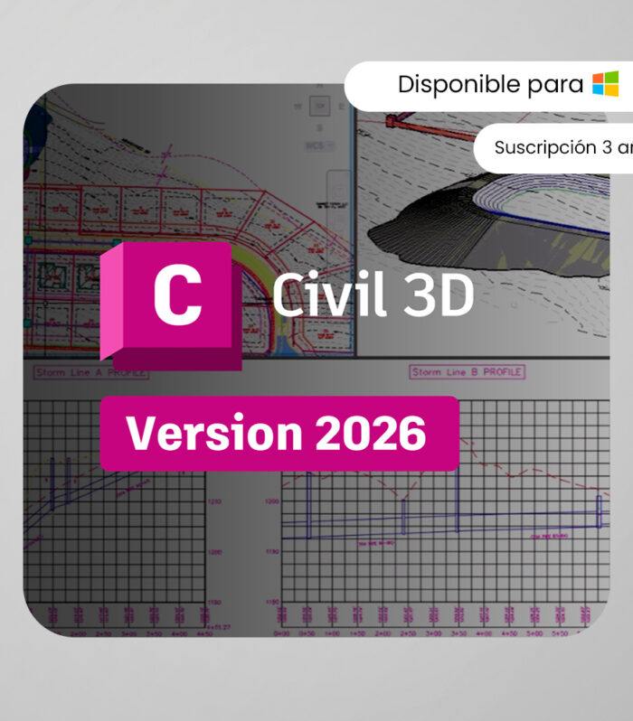 Civil 3D 2026 – Suscripción 3 años | Multilenguaje | Garantía Total