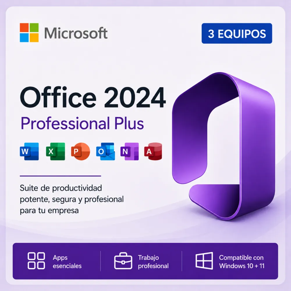 Office 2024 LTSC Professional Plus 3 PCs– Licencia Perpetua Digital