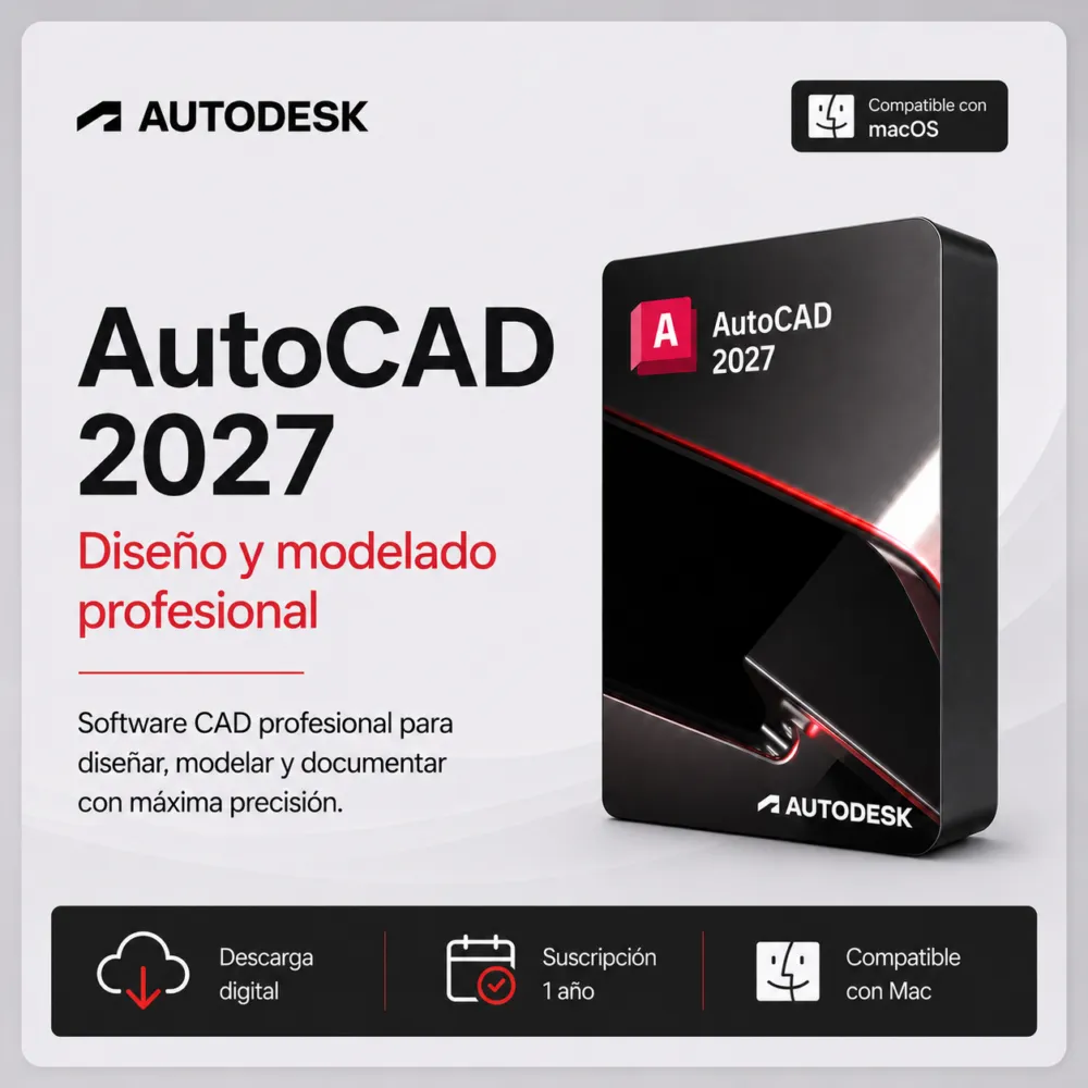 AutoCAD 2027 Mac – Suscripción 1 año | Multilenguaje | Garantía Total