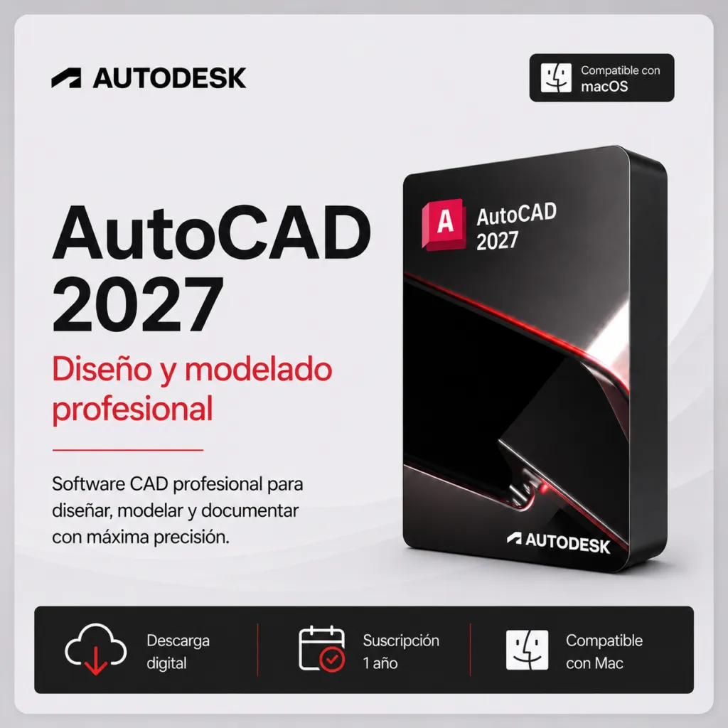 AutoCAD 2027 Mac – Suscripción 1 año | Multilenguaje | Garantía Total