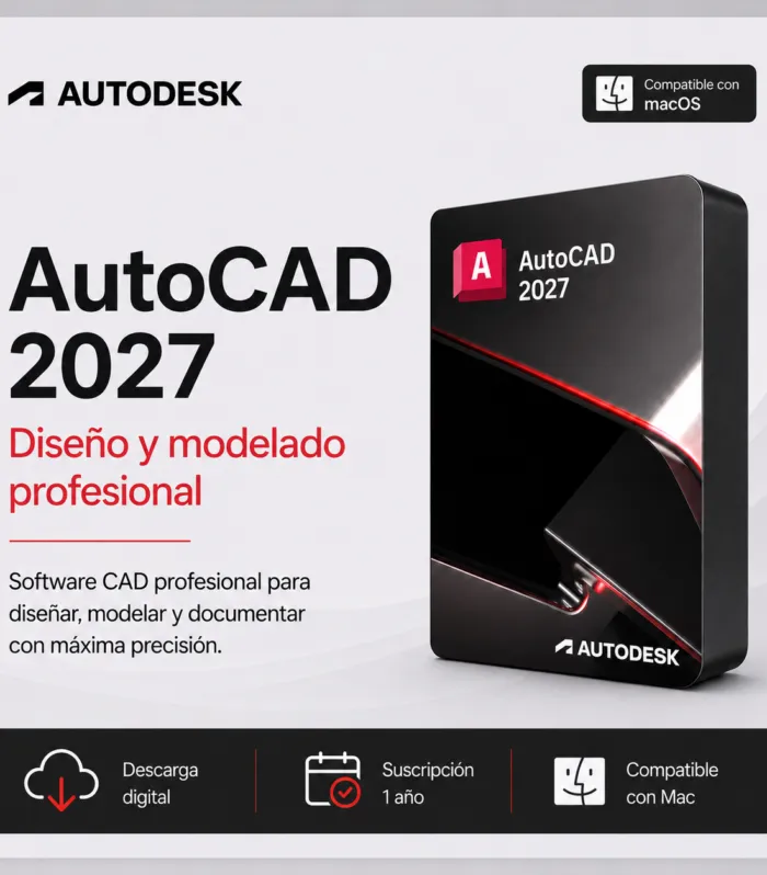 AutoCAD 2027 Mac – Suscripción 1 año | Multilenguaje | Garantía Total
