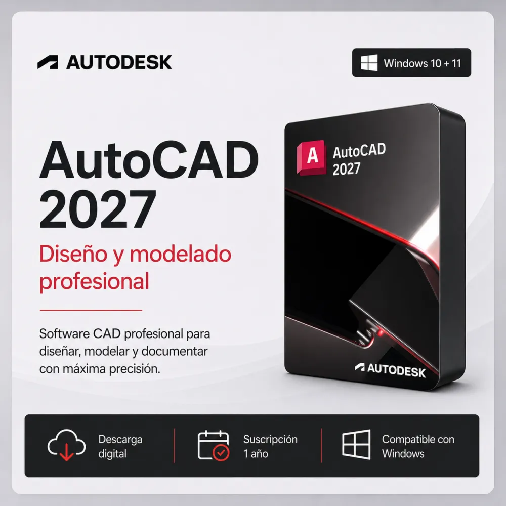 AutoCAD 2027 – Suscripción 1 año | Multilenguaje | Garantía Total