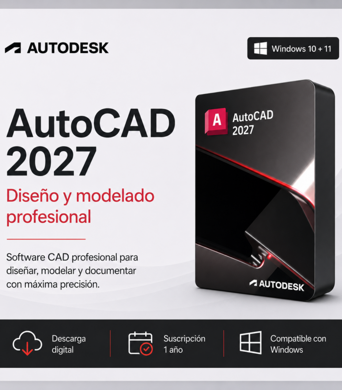 AutoCAD 2027 – Suscripción 1 año | Multilenguaje | Garantía Total