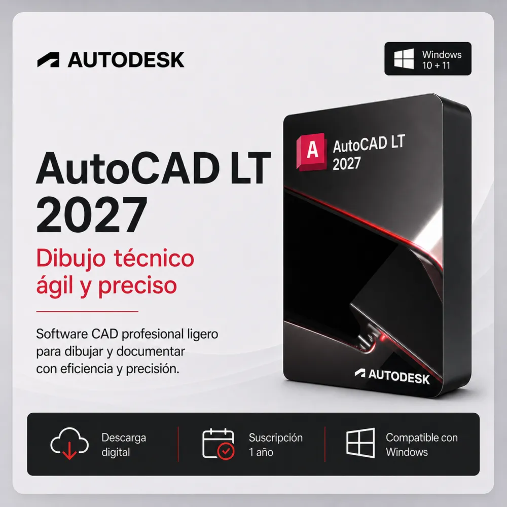 AutoCAD 2027 LT– Suscripción 1 año | Multilenguaje | Garantía Total