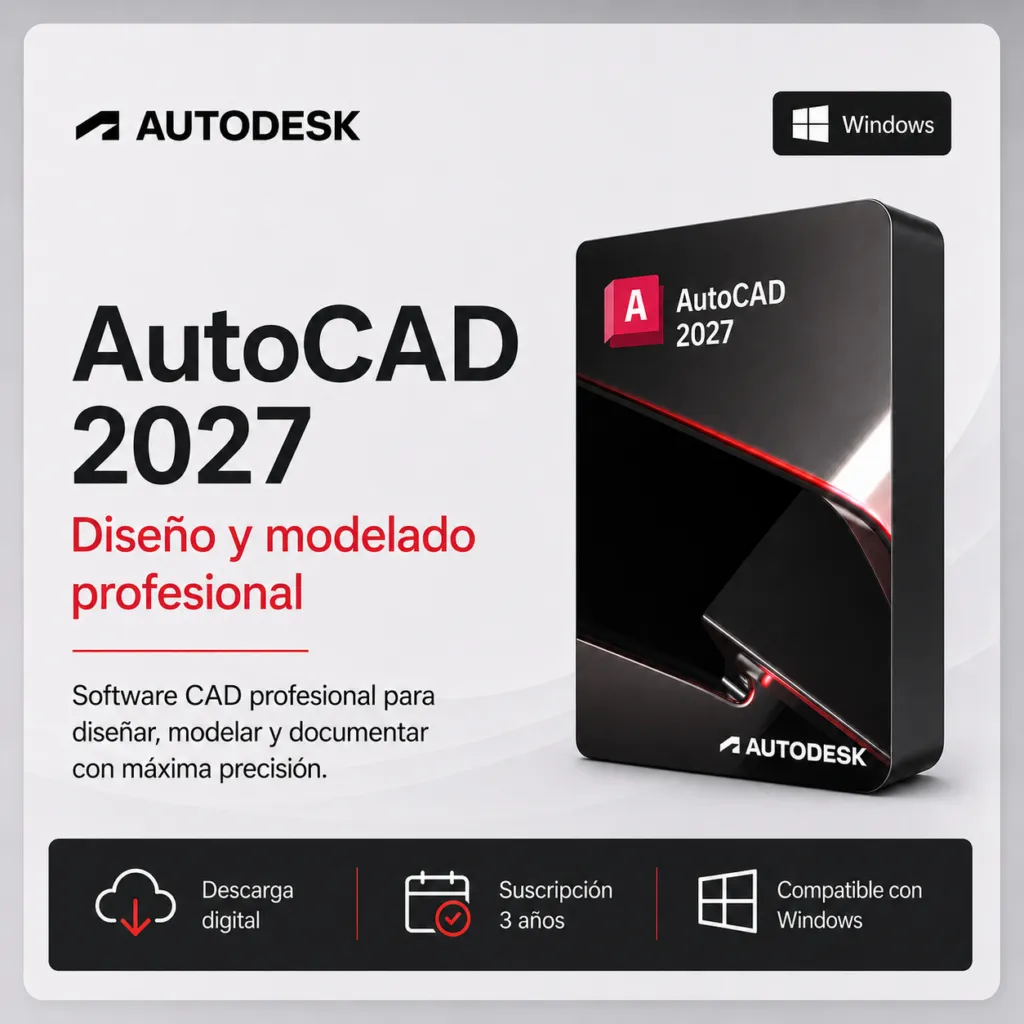AutoCAD 2027 – Suscripción 3 años | Multilenguaje | Garantía Total