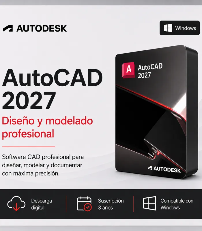 AutoCAD 2027 – Suscripción 3 años | Multilenguaje | Garantía Total