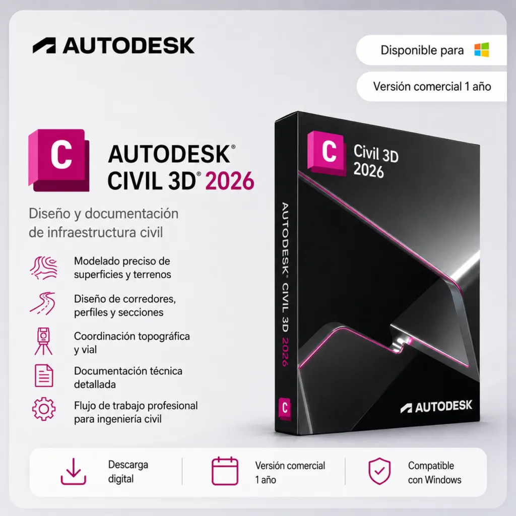 Civil 3D 2026 – Versión Comercial | Licencia por 1 Año