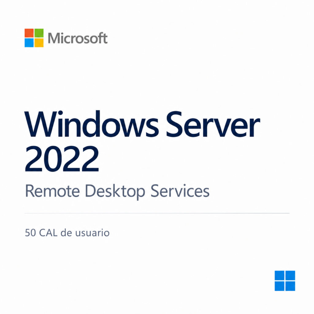 Windows Server 2022 RDS — 50 CAL de usuario